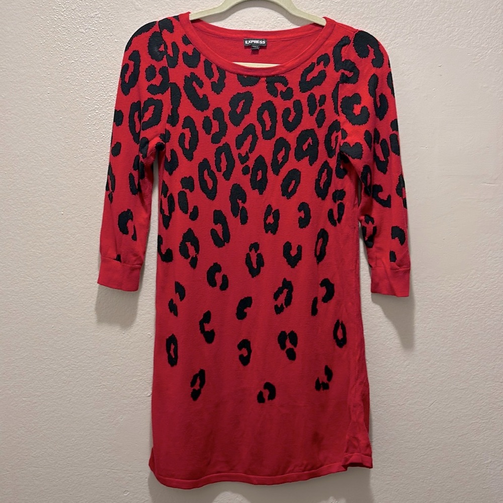 Express leopard sweater dress